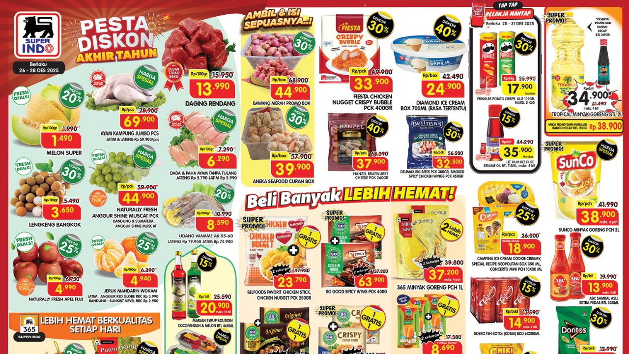 Promo Superindo Hari Ini Terbaru 28 Desember 2025, Beli Tropical Minyak Goreng Rp34 Ribuan