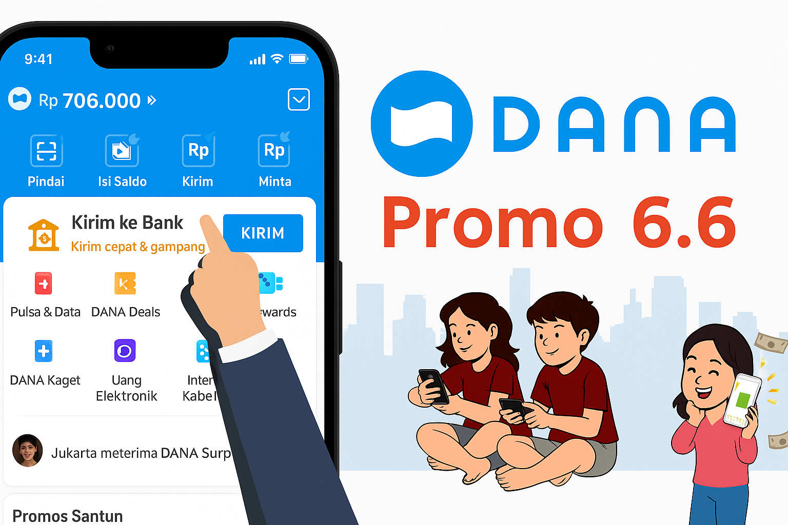 Saldo DANA Gratis Rp706.000 Cair Hari Ini Saat Promo 6.6! Cek Cara Dapat Link DANA Kaget Tanpa Ribet
