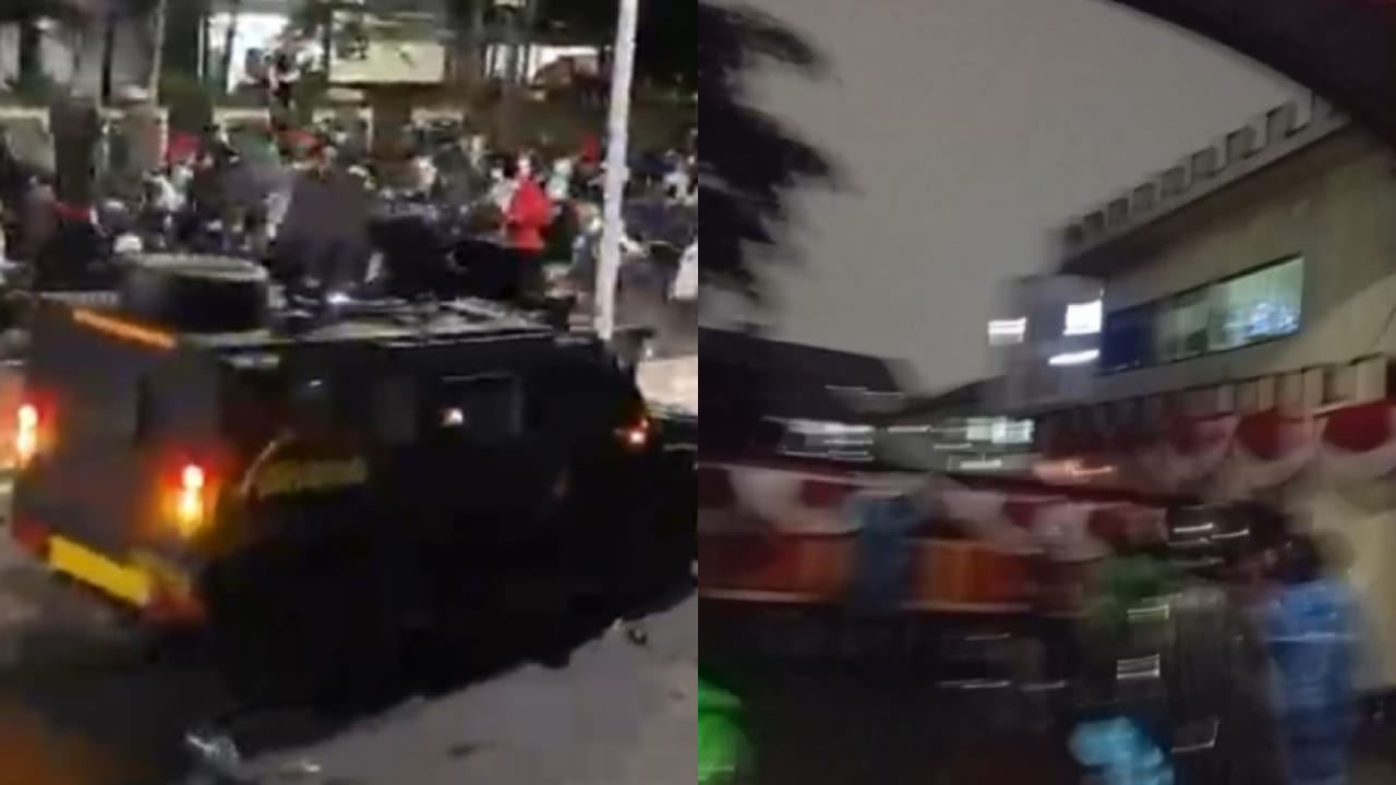 Detik-detik Driver Ojol Dilindas Rantis, Mako Brimob Kwitang Digeruduk Ratusan Ojol