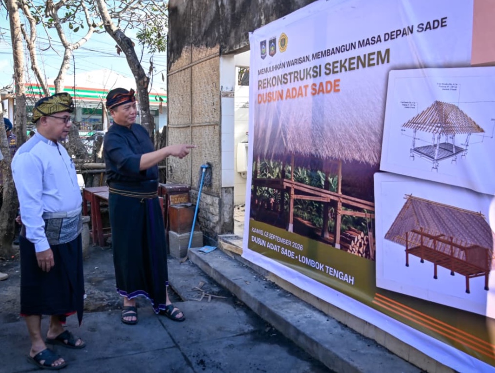 Desa Sade Dibangun Kembali, Gubernur NTB Tekankan Warisan Budaya Tetap Terjaga