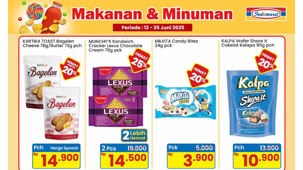 Promo Indomaret Spesial Akhir Pekan 14 Juni 2025, Aneka Snack Jajanan Mulai Rp10.000