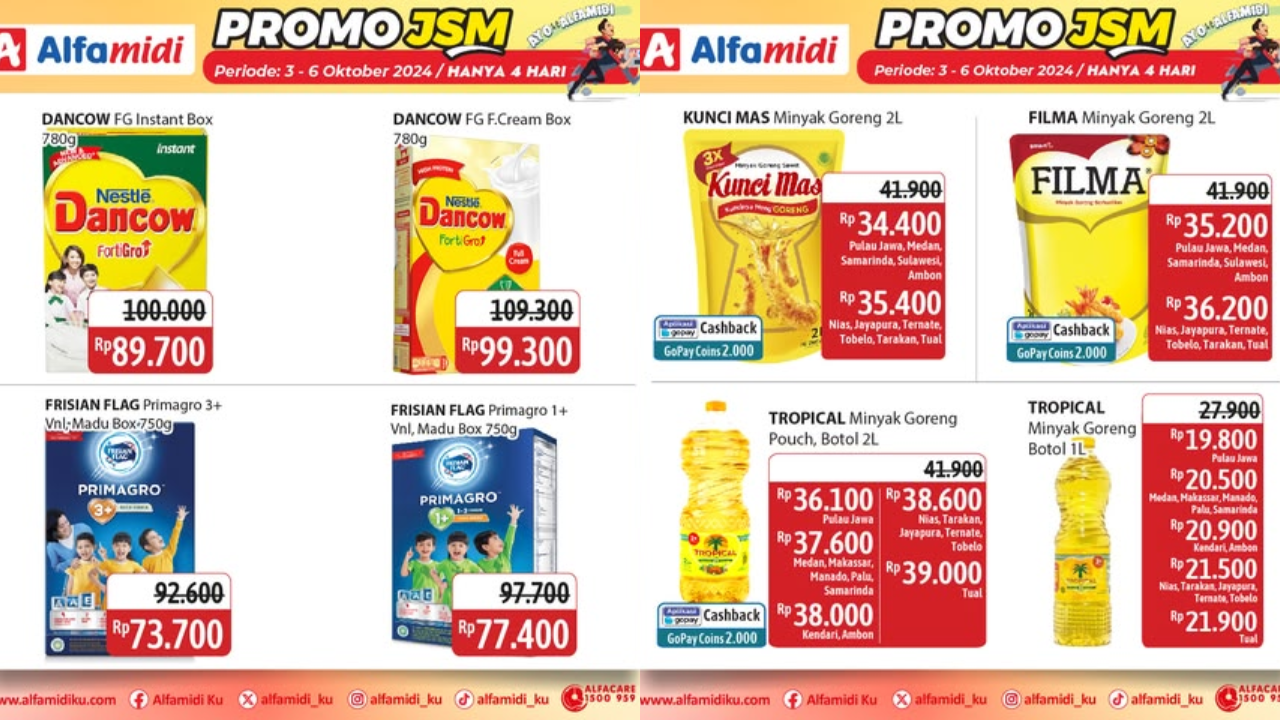 Katalog Promo JSM Alfamidi 4-6 Oktober 2024, Awal Bulan Minyak Cuma Rp19 Ribuan