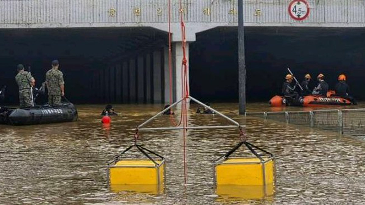 Korban Banjir Korea Selatan Puluhan Jiwa, Sebagian Terjebak Dalam Terowongan