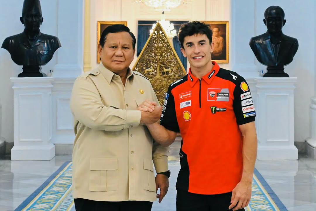 Presiden Prabowo Sambut Marc Marquez di Istana, Ada Pesan Khusus untuk Mario Aji dan Veda Ega