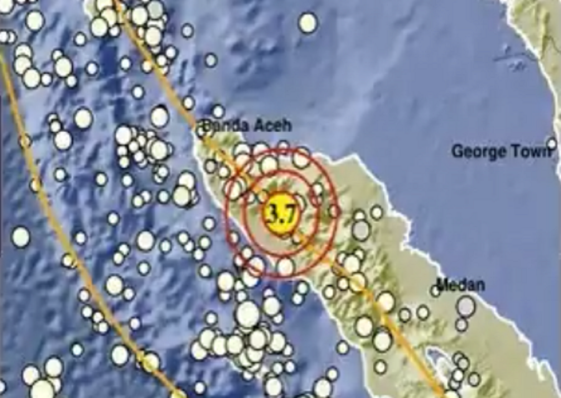 Gempa Bumi Guncang Kabupaten Naganraya, Aceh Berkekuatan M 3,7