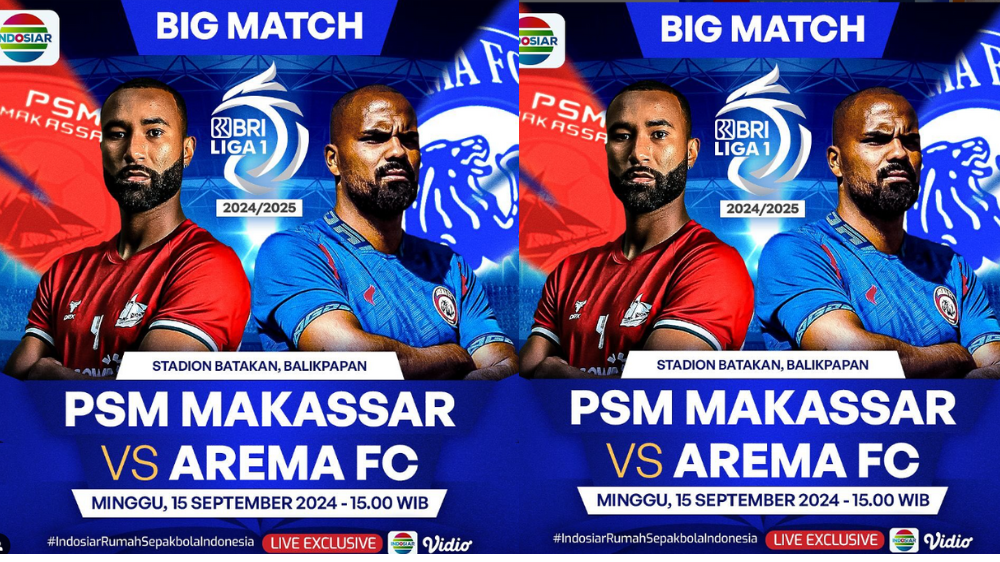 Link Live Streaming PSM Makassar vs Arema FC di BRI Liga 1 Hari Ini, Kick Off Pukul 15.30 WIB