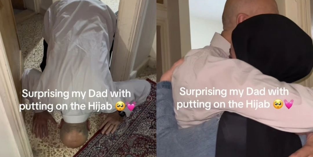 Viral Momen Haru Ayah Sujud Syukur saat Anaknya Putuskan Pakai Hijab