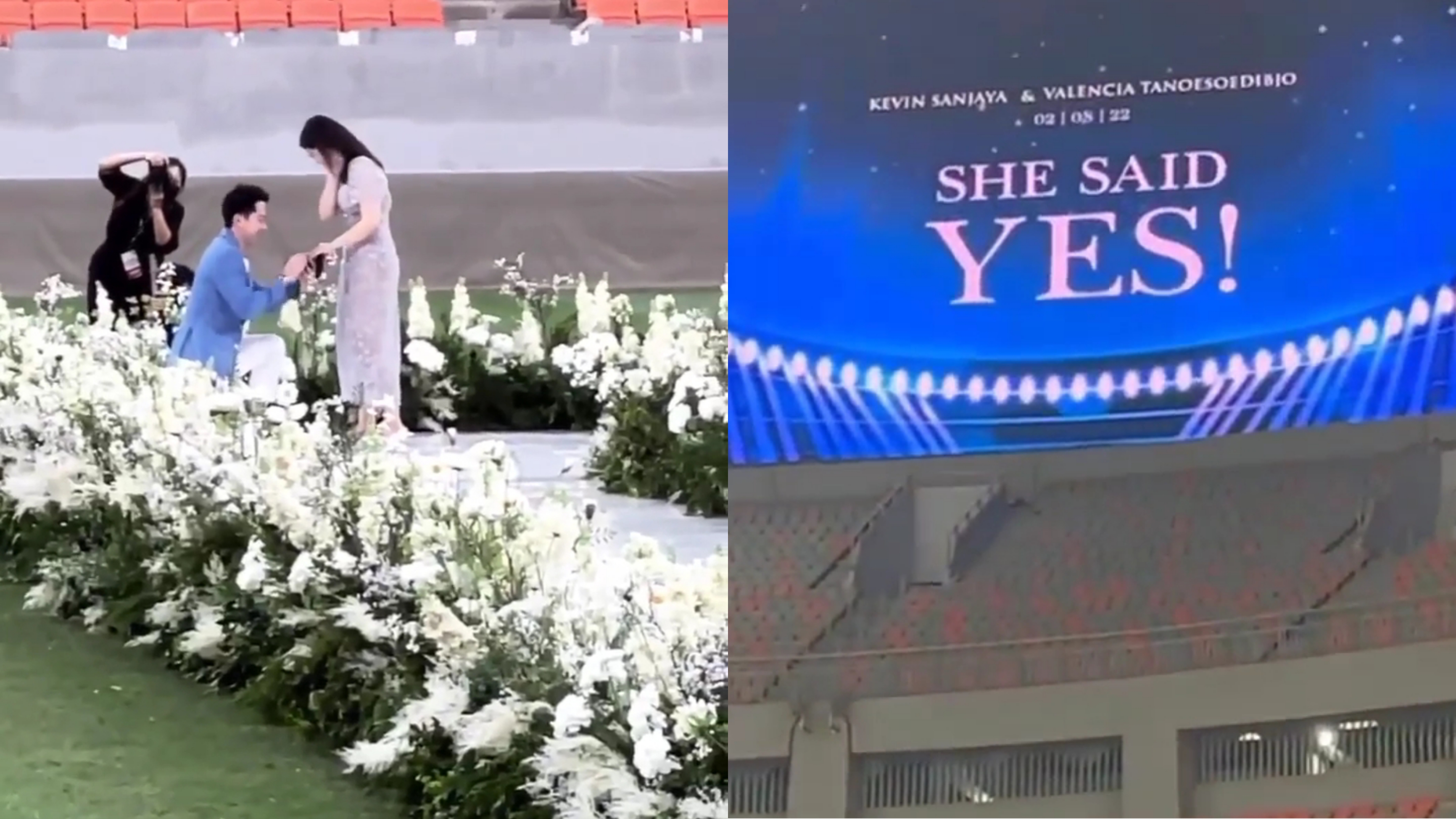 Ultah ke-27, Kevin Sanjaya Lamar Valencia Tanoesoedibjo di Jakarta International Stadium, 'She Said Yes!'