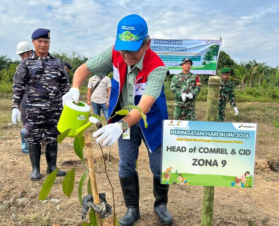 Peringati Hari Bumi, Pertamina EP Sangatta Tanam 333 Pohon