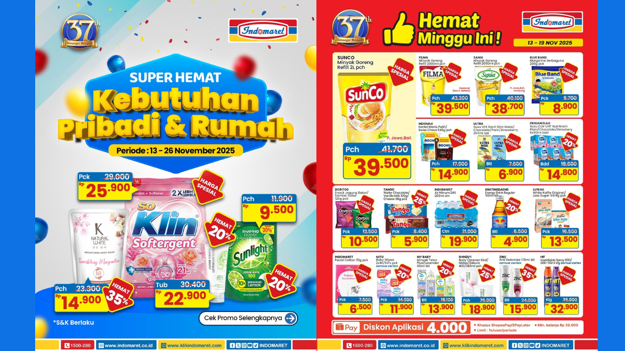 Promo Indomaret Terbaru Hari ini 22 November 2025, Diskon Sabun Mandi Cair LUX-Dettol Mulai Rp14 Ribuan