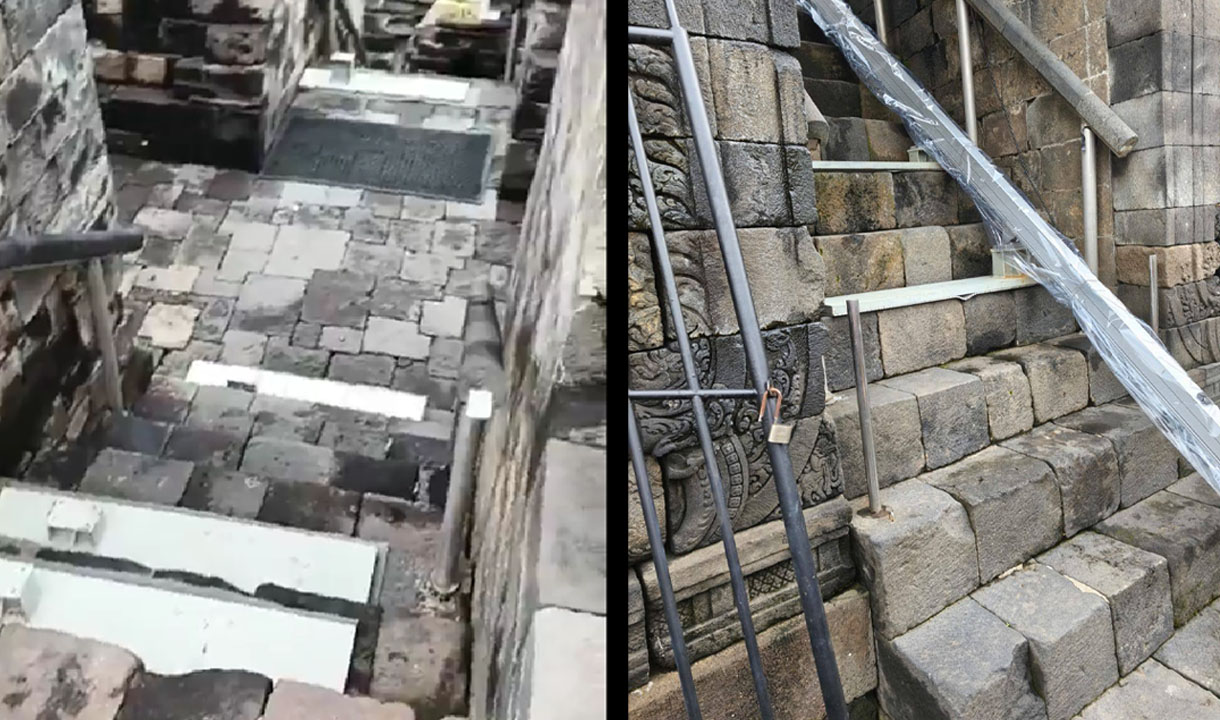 Viral Pemasangan Lift di Candi Borobudur untuk Prabowo dan Macron, Istana Jami Tidak Merusak Struktur 