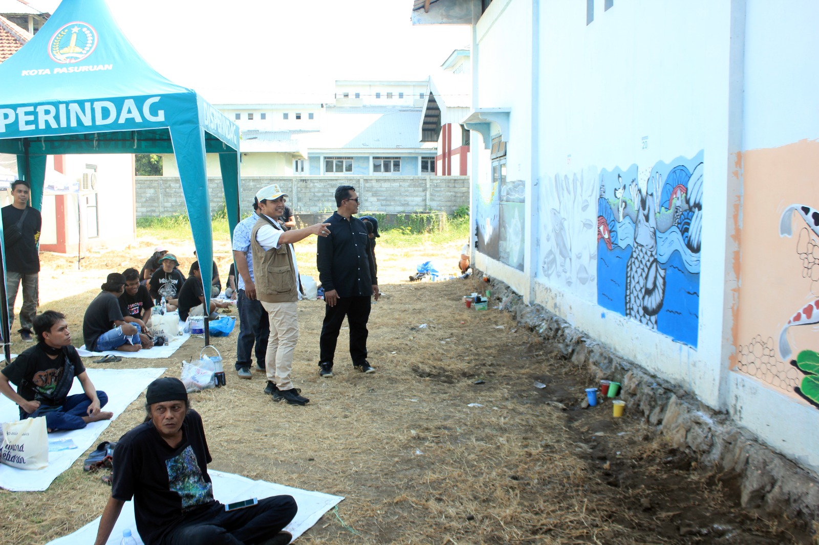 Festival Bandeng Jelak, Dinding Kantor Dinas Perikanan Kota Pasuruan Dihias Mural Cantik