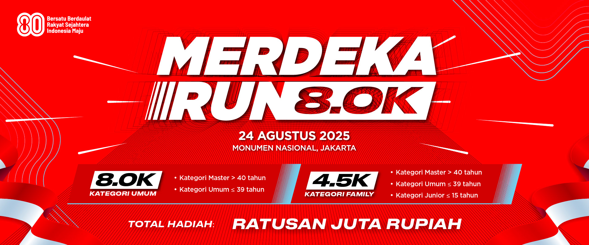Merdeka Run 8.0K: Energi Kebangsaan Menutup HUT ke-80 RI