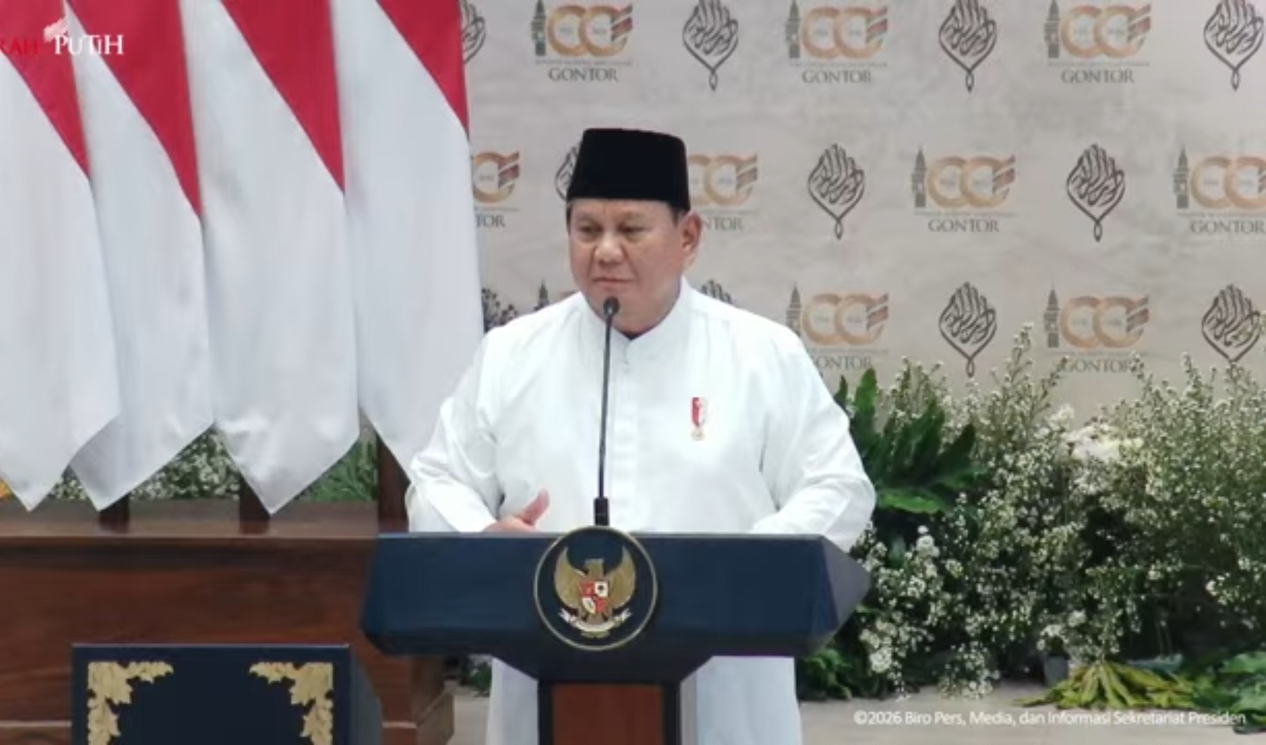 Peringatan 100 Tahun Gontor, Prabowo: Tak Boleh Berpolitik Praktis, Tapi Harus Paham Politik