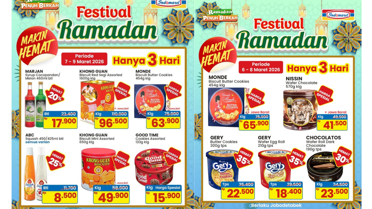 Promo JSM Indomaret Terbaru Hari Ini 8 Maret 2026, Diskon Sirup ABC-Biskuit Mulai Rp8 Ribuan