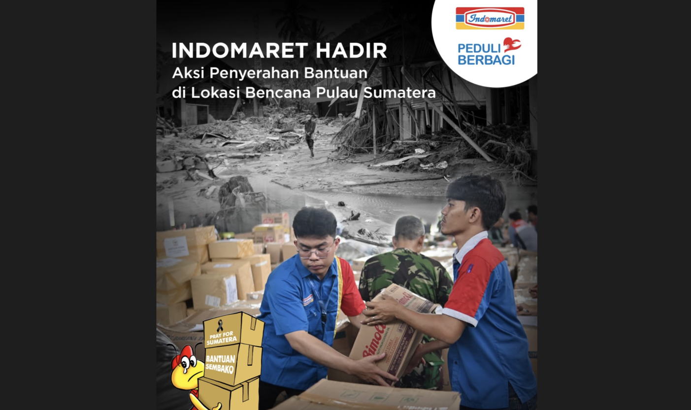 Aksi Solidaritas, Indomaret Salurkan Bantuan di Lokasi Bencana Alam Aceh dan Sumatera