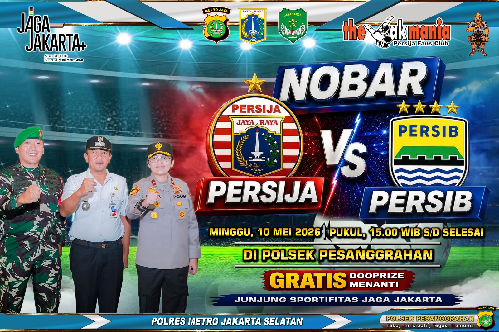Dijamin Anti Rusuh, Polsek Pesanggrahan Gelar Nobar Persija vs Persib di Mapolsek