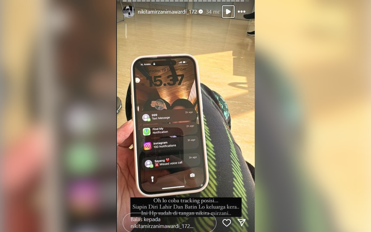Nikita Mirzani Sita iPhone Milik Lolly, Ketahuan Kirim Fitur 'Find My' ke Vadel: 'Siapin Diri Lahir dan Batin Lo'