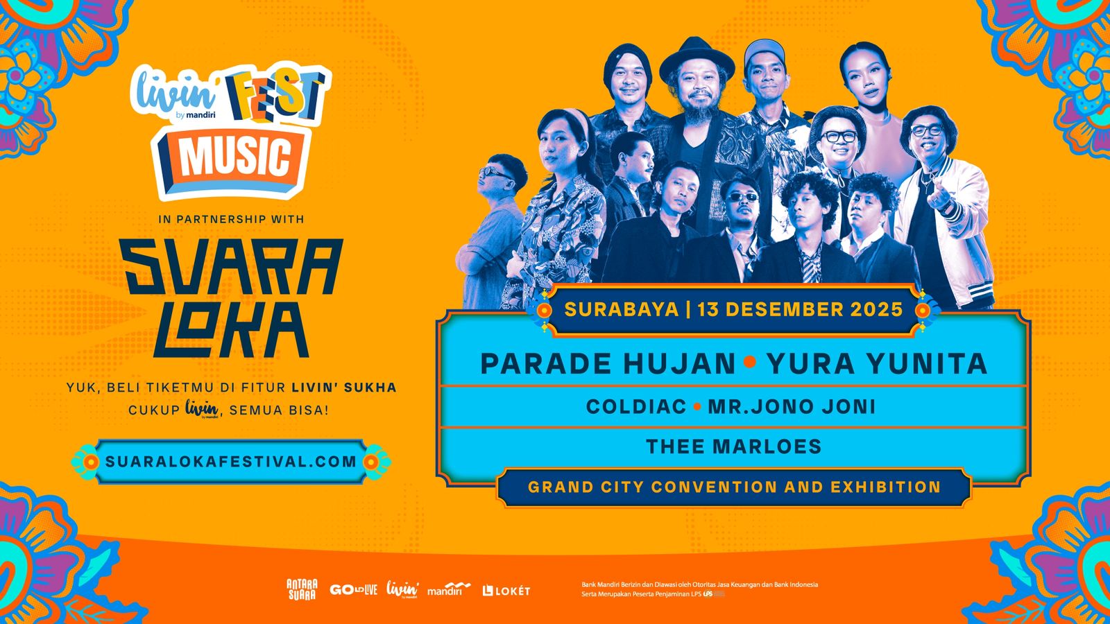 Parade Hujan, Yura dan Coldiac Ramaikan Suara Loka Surabaya