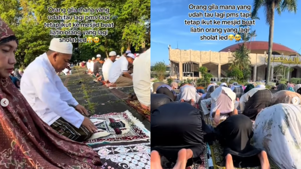 VIRAL! Jemaah Sholat Idul Adha Pakai Shaf Per KK, Netizen Bingung: Hah Emang Boleh?