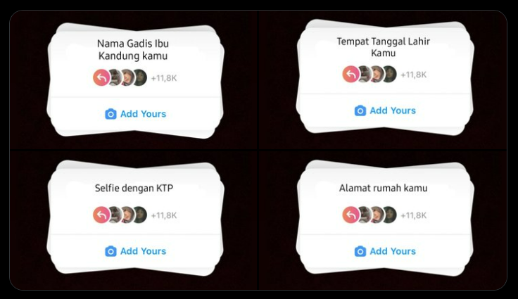 Waspada Pakai Add Yours Instagram! Data Pribadi Bisa Dicuri, Ini Contoh Kasusnya