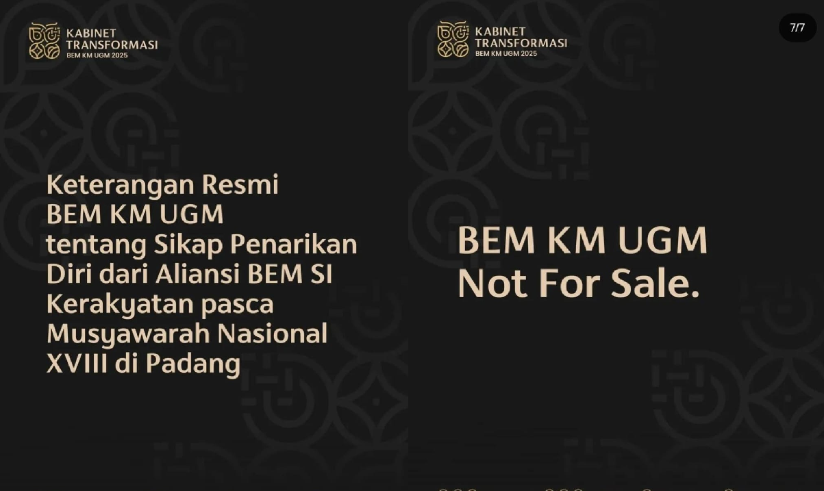 BEM UGM Tarik Diri dari BEM SI, Nilai Munas XVIII Cederai Independensi Gerakan Mahasiswa