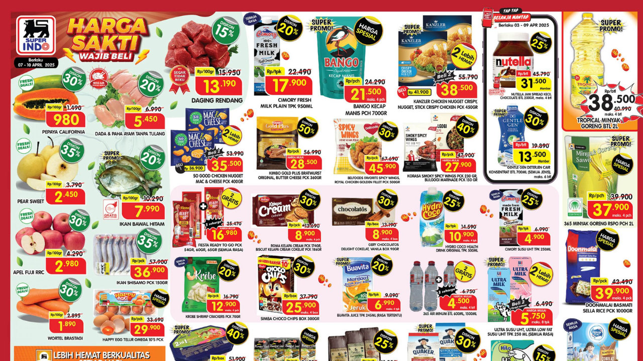 Promo Superindo Weekday Terbaru 7-10 April 2025, Usai Lebaran Dada dan Paha Ayam Mulai Rp5 Ribuan