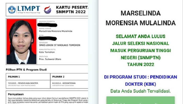 Kisah Pilu Marselinda, Curhat di Facebook Ingin Masuk Fakultas Kedokteran Unsrat Tapi Tak Punya Uang