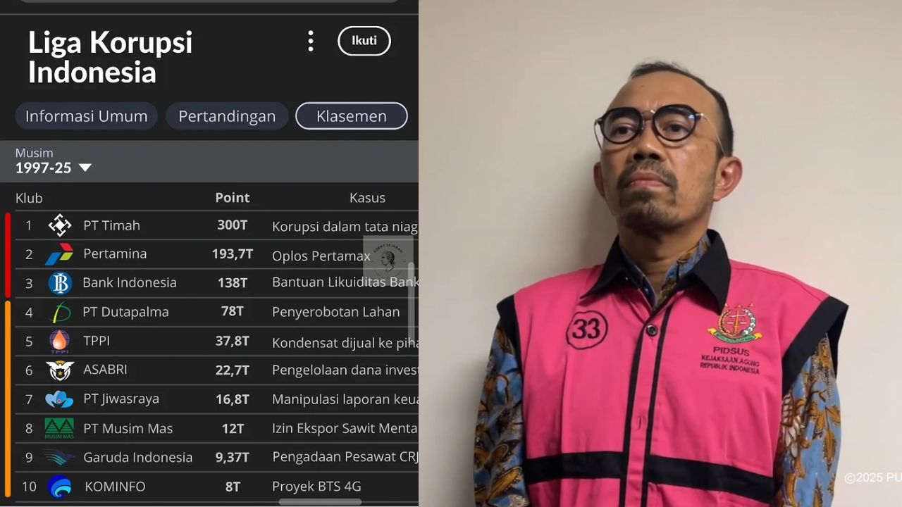 Klasemen Sementara Liga Korupsi Indonesia: Posisi Puncak Ada PT Timah Total Kerugian Capai Rp300 Triliun!