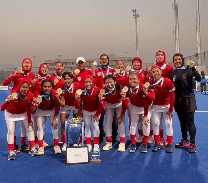 Bikin Bangga! Tanpa Kebobolan, Timnas Hoki Outdoor Putri Indonesia Raih Juara di Kejuaraan Hoki Asia Tengah 2025