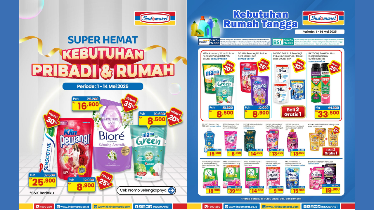 Katalog Promo JSM Indomaret Terbaru 9-11 Mei 2025, BOOM Detergent Bubuk 700gr Cuma Rp12.800