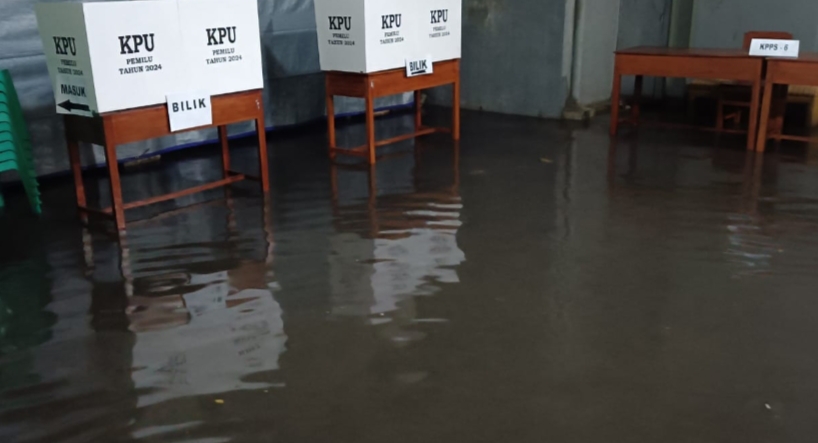 Sejumlah TPS di Jakarta Terendam Banjir, Termasuk di Belakang KPU