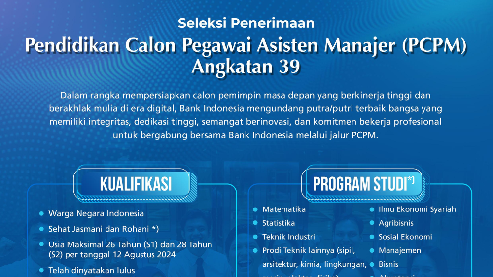 Berapa Gaji PCPM Bank Indonesia Angkatan 39? Intip Besaran dan Tunjangannya