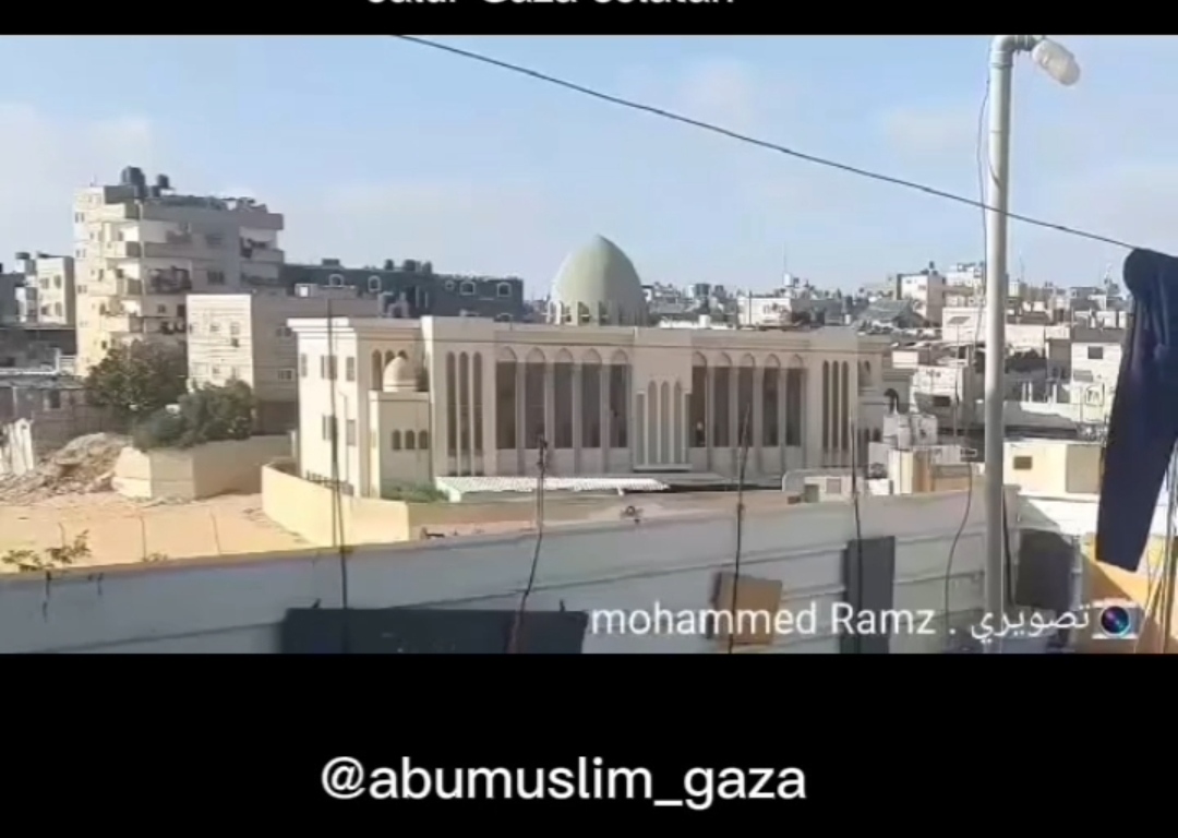 Detik-detik Masjid Khalid bin Walid di Jalur Gaza Hancur Dirudal Israel