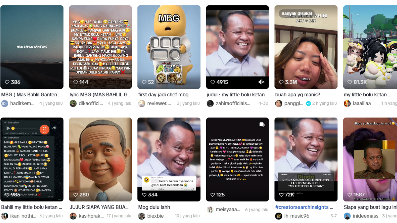 Lirik Lagu MBG Mas Bahlil Ganteng, Viral Jadi Konten di TikTok