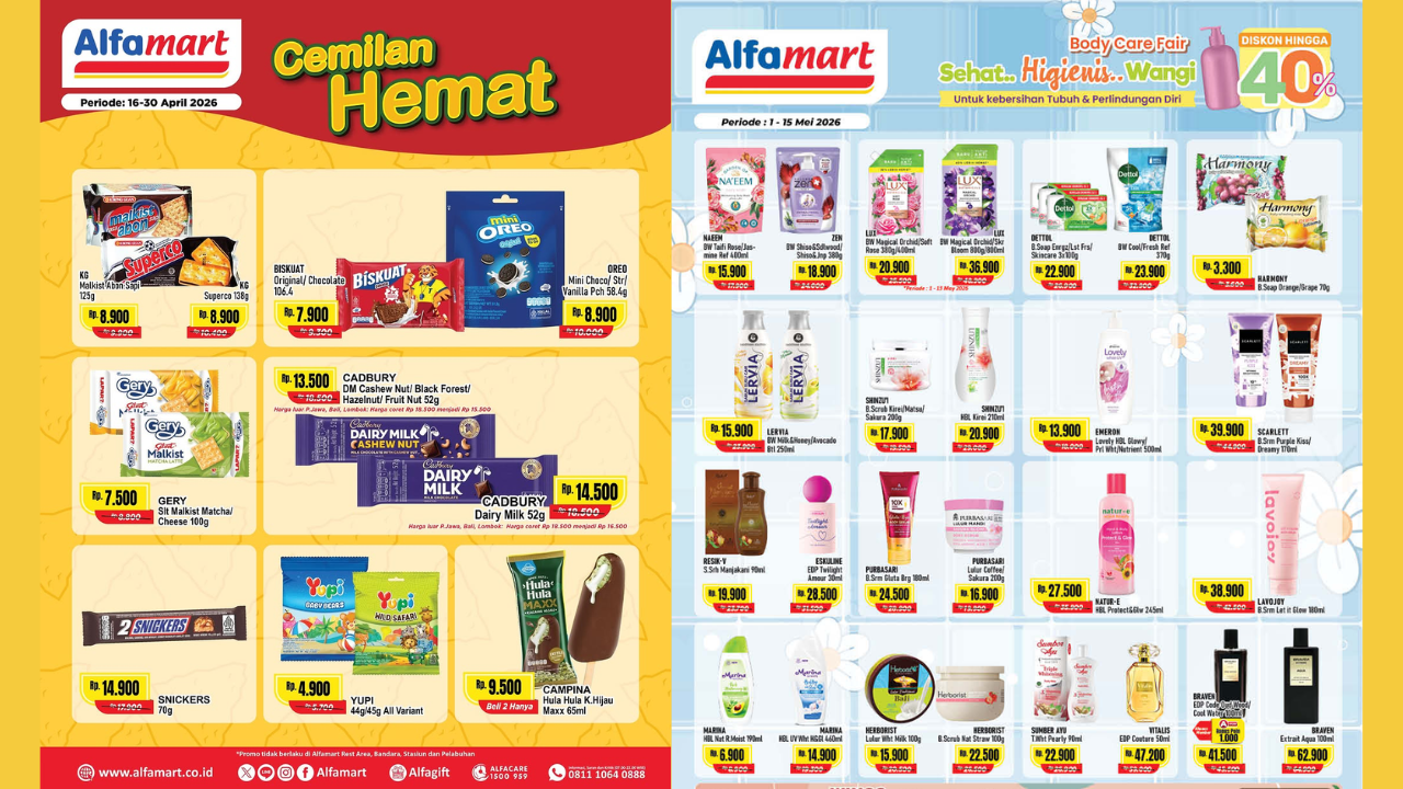 Promo JSM Alfamart Terbaru 1-3 Mei 2026, Diskon Sabun Mandi Cair LUX-Shinzui Cuma Rp17 Ribuan