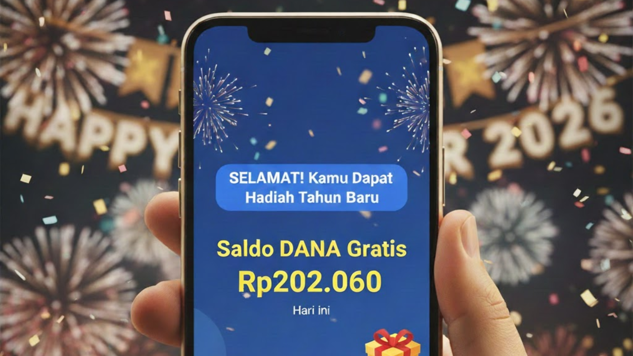 SELAMAT! Kamu Dapat Hadiah Tahun Baru Saldo DANA Gratis Rp202.060 Hari ini, Klaim Sekarang Juga