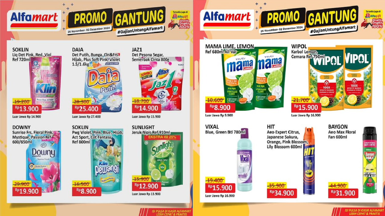 Katalog Promo JSM Alfamart Hari Ini 30 November 2024, Diskon Soklin Pewangi hanya Rp8 Ribuan