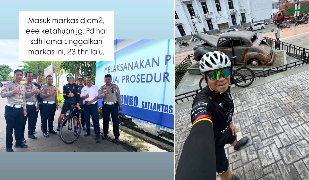 Gowes Keliling Surabaya, Mantan Kakorlantas Royke Lumowa Nostalgia ke Satpas Colombo