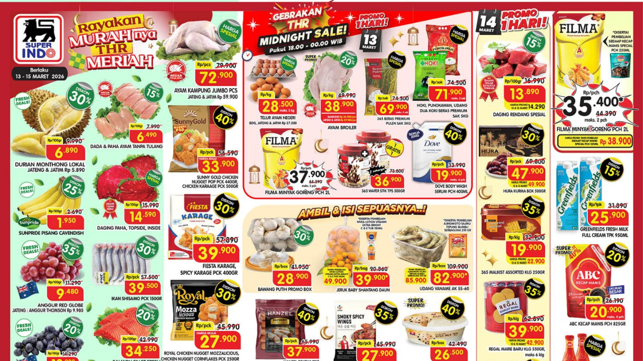 Promo Superindo Terbaru Hari ini 14 Maret 2026, Jelang Lebaran Diskon Daging Rendang Spesial Cuma Rp13 Ribuan