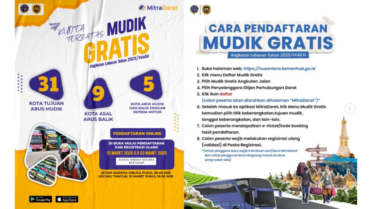 Link dan Cara Daftar Mudik Gratis Kemenhub 2025, Dibuka Hari ini Pukul 16.00 WIB