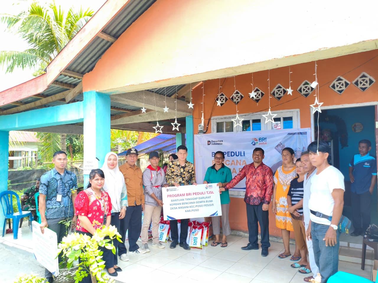 BRI Peduli Salurkan Bantuan Tanggap Darurat Gempa di Poso, Bantu Warga Terdampak di Desa Masani