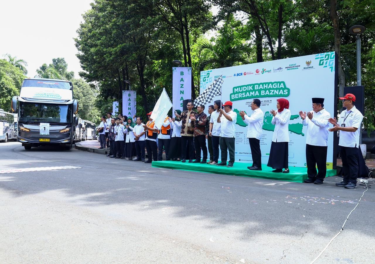 BAZNAS Lepas 20 Bus Mudik Gratis, 1.000 Mustahik Pulang Kampung ke Jateng dan Jatim
