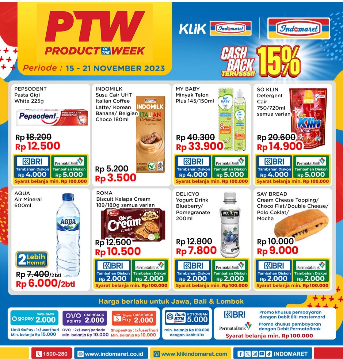 Indomaret dengan Pasti Promo Chasback Terus Edisi 17-19 November 2023 Serbadiskon Lo!