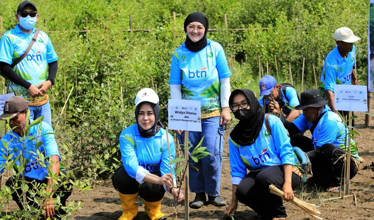 BTN dan Yayasan KEHATI Tanam 7.500 Mangrove di 3 Wilayah Pesisir Indonesia