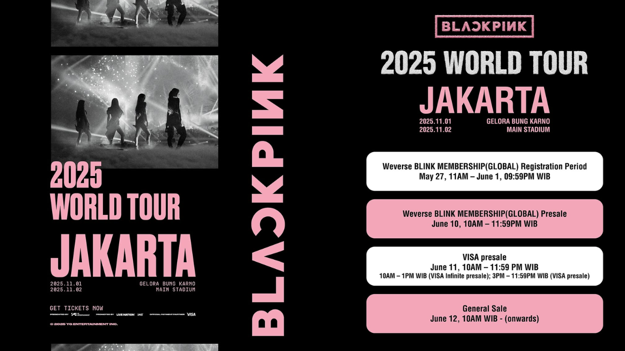 Jadwal Penjualan Tiket Konser BLACKPINK di GBK Jakarta 2025, Dibuka Mulai 10 Juni
