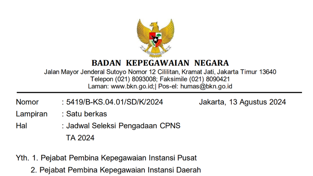 Resmi! Jadwal Pendaftaran CPNS 2024, Cek Link, Syarat, hingga Cara Daftar