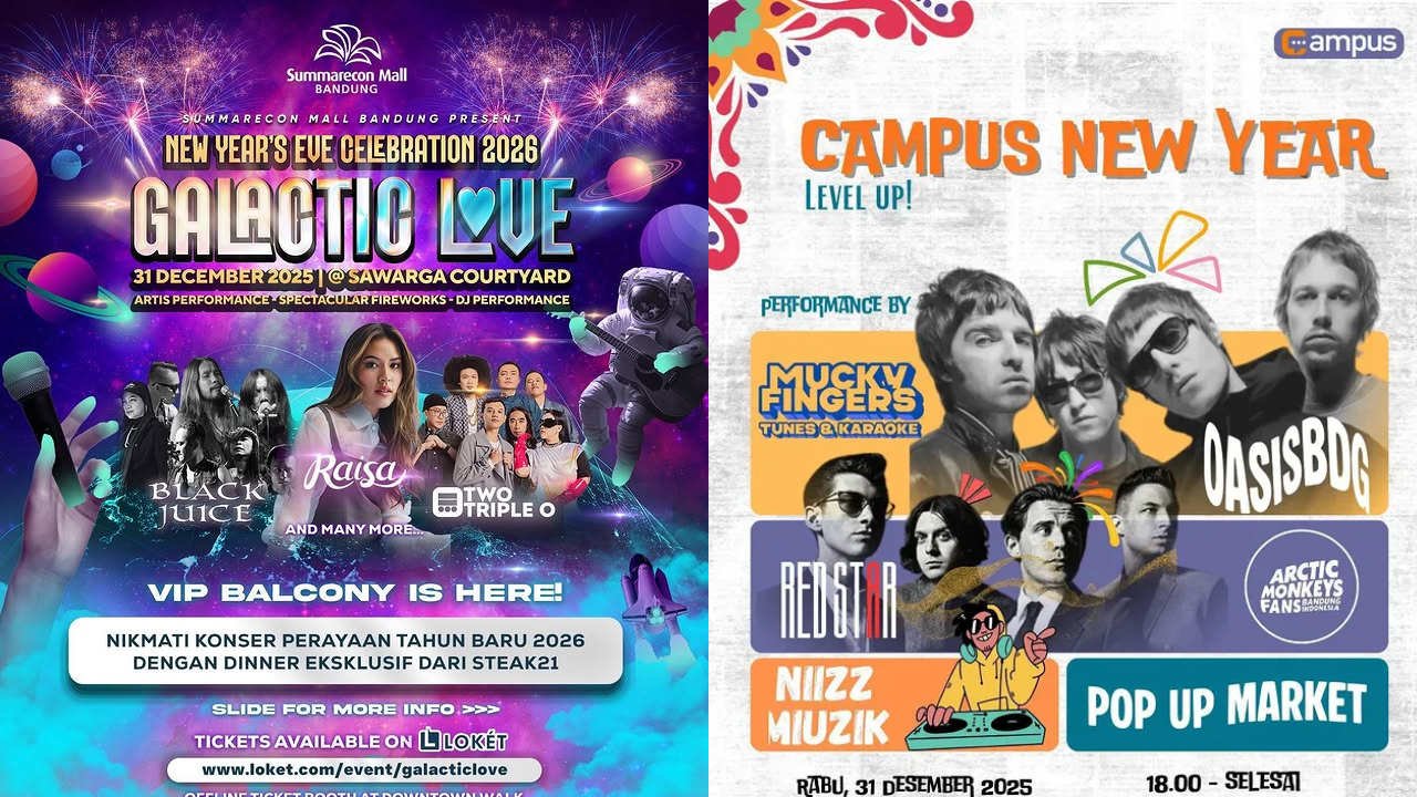 8 Acara Malam Tahun Baru 2026 di Bandung, Ada Penampilan Musik hingga Kuliner 