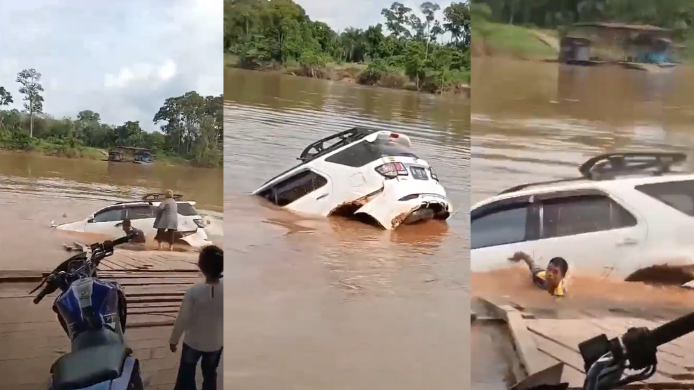 Viral Detik-Detik Mobil Fortuner Tercebur ke Sungai Katingan, Satu Warga Meninggal Dunia