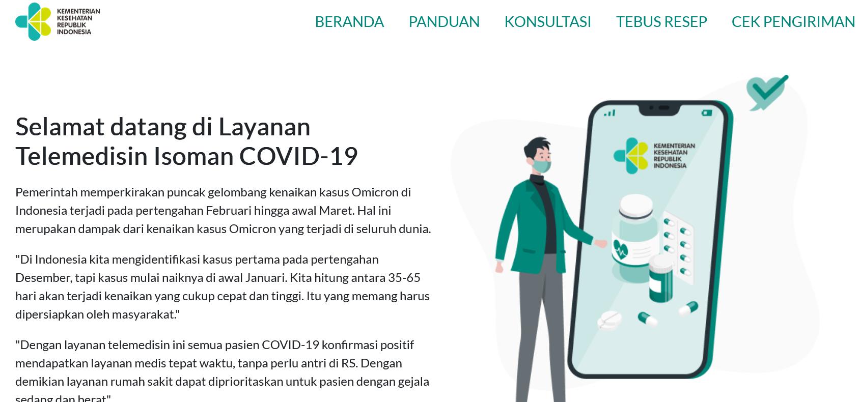 Cara Akses Layanan ISOMAN Kemenkes, Obat Covid-19 Gratis di Apotek Kimia Farma